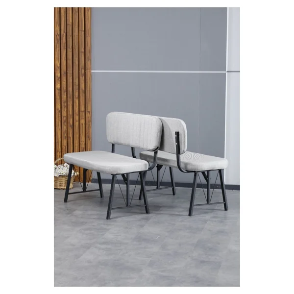 Hayat Serisi Mutfak, Yemek, Bahçe, Kafe, Modern Bench, Puf, 1 Adet - Siyah - Görsel 3