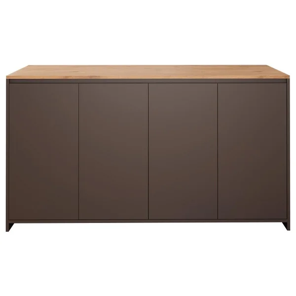Bimossa Diego L4620 Mutfak Adası 160 Cm Antrasit Ahşap Üst Bar Masası Kahve Köşesi Kapaklı Depolamalı Çok Amaçlı Dolap - Meşe - 160x92x68 - Görsel 8