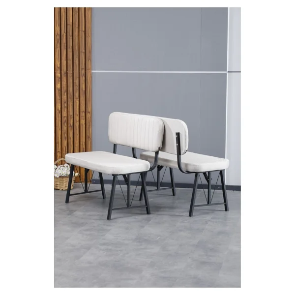Hayat Serisi Mutfak, Yemek, Bahçe, Kafe, Modern Bench, Puf, 1 Adet - Siyah - Görsel 5