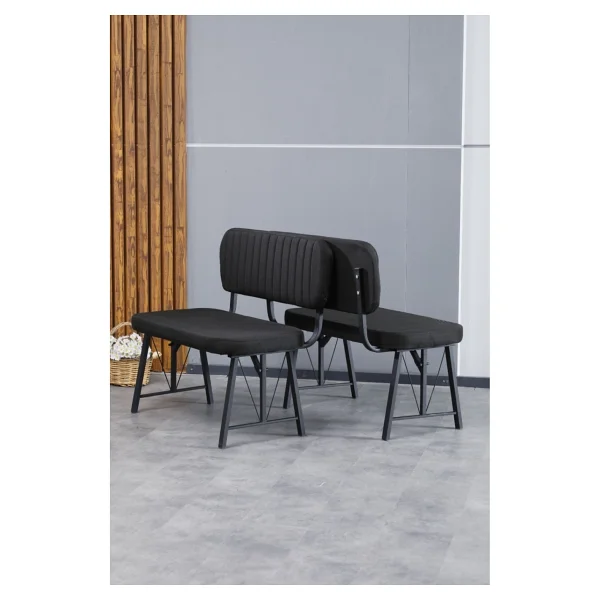 Hayat Serisi Mutfak, Yemek, Bahçe, Kafe, Modern Bench, Puf, 1 Adet - Siyah