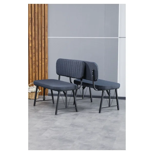 Hayat Serisi Mutfak, Yemek, Bahçe, Kafe, Modern Bench, Puf, 1 Adet - Siyah - Görsel 6