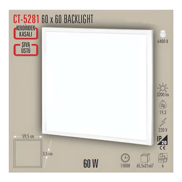 Cata CT-5281 60 W LED Panel Armatür - Görsel 2