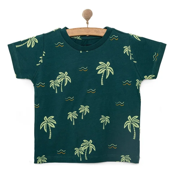 Hellobaby Basic Erkek Yaprak Baskılı T-Shirt Erkek Bebek - Görsel 7