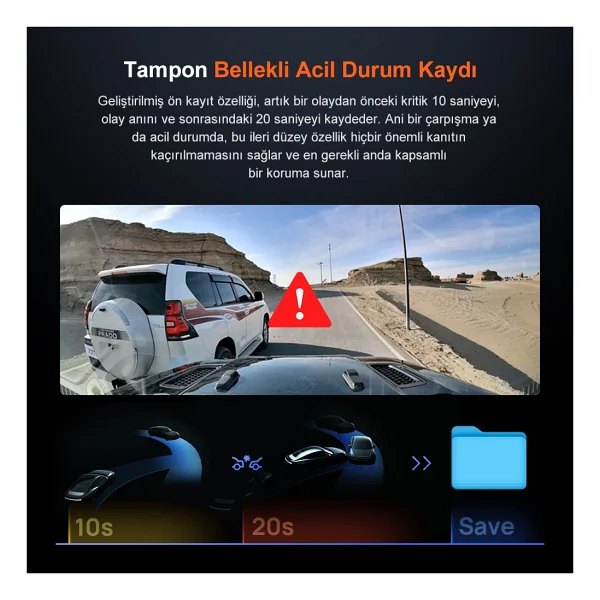 70mai X800 Omni 360 Derece Siyah 128 GB 4K Ön Araç Kamerası - Görsel 5