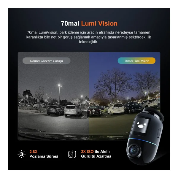 70mai X800 Omni 360 Derece Siyah 128 GB 4K Ön Araç Kamerası - Görsel 8