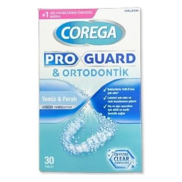 Corega Proguard & Ortodontik 30'lu Temizleme Tableti Günlük Kullanım İçin Ferahlatıcı - Görsel 8