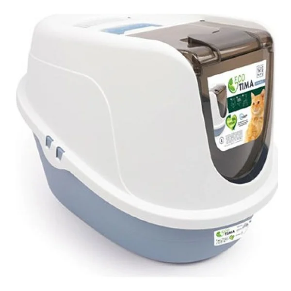 M-Pets Eco Tima Large Ocean Blue Kapalı Kedi Tuvaleti - Görsel 2