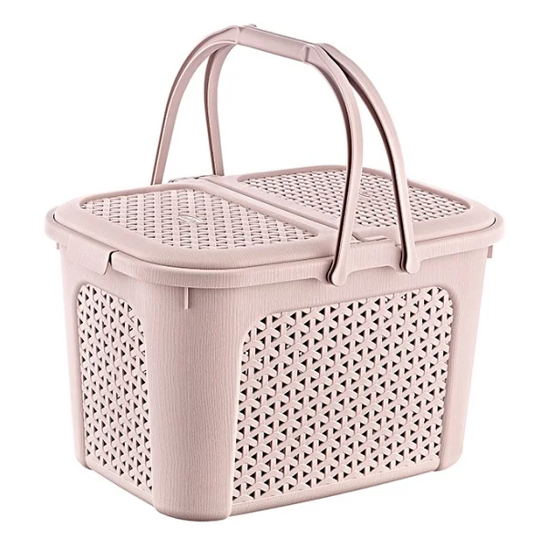 Hobby Life Maksimo Rattan Piknik Sepeti 28 L - Pembe - Görsel 2