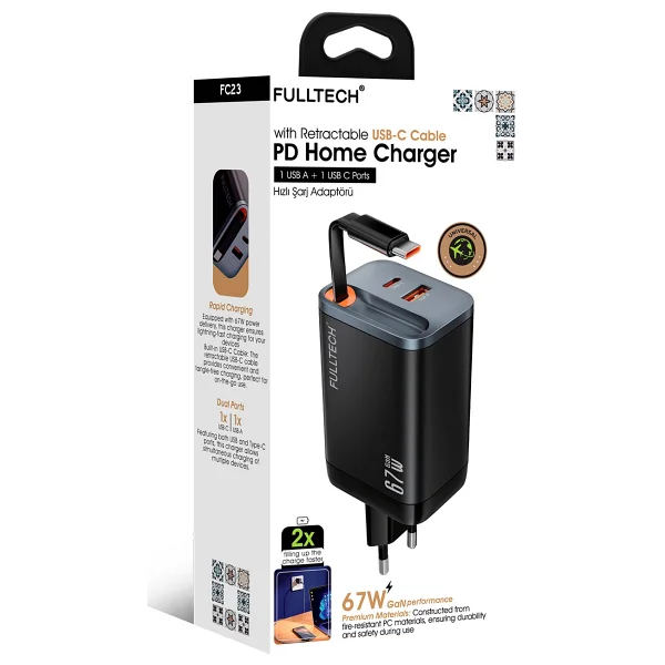 Fulltech Fc23 67 W Type-C Kablolu Hızlı Şarj Aleti - Görsel 4