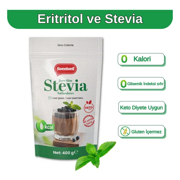 Sweetwell Zero Slim Stevia & Eritritol Tatlandırıcı 400 Gr - Şekersiz, 0 Kalori, Keto Ve Vegan Uyumlu - Görsel 9
