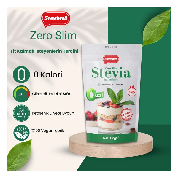 Sweetwell Zero Slim Stevia Eritritol Tatlandırıcı 1 Kg 2'li - Görsel 4
