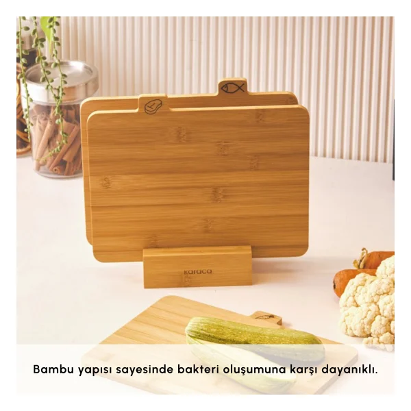 Karaca Triple 4 Parça Ayaklı Kesme Tahtası Seti - Görsel 5