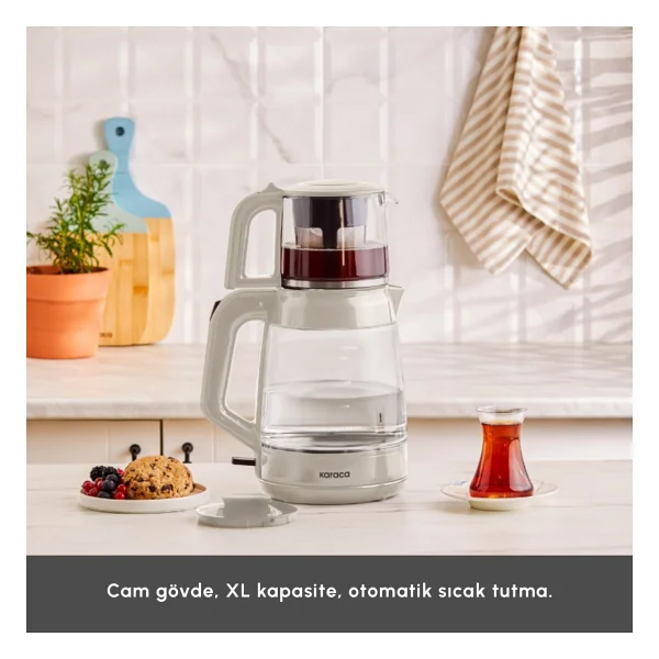 Karaca Glass Tea XL 2in1 Starlight Cam Çay Makinesi - Görsel 3