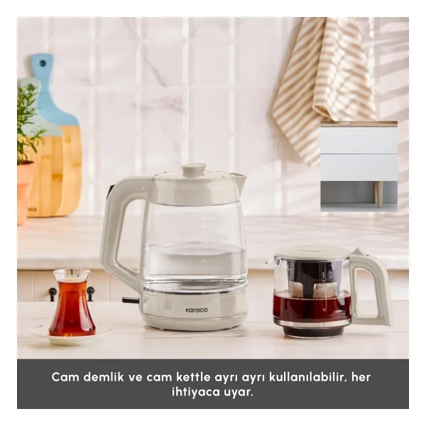 Karaca Glass Tea XL 2in1 Starlight Cam Çay Makinesi - Görsel 4