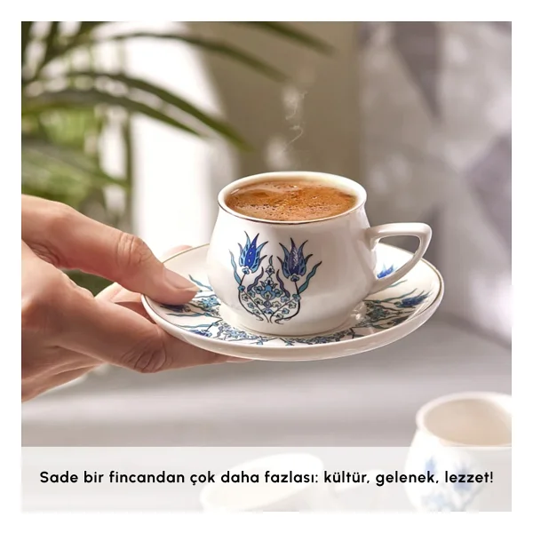 Karaca İznik Yeni Form 6 Kişilik Kahve Fincan Takımı - Görsel 3