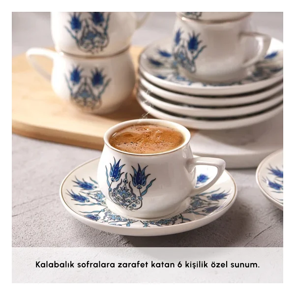 Karaca İznik Yeni Form 6 Kişilik Kahve Fincan Takımı - Görsel 6