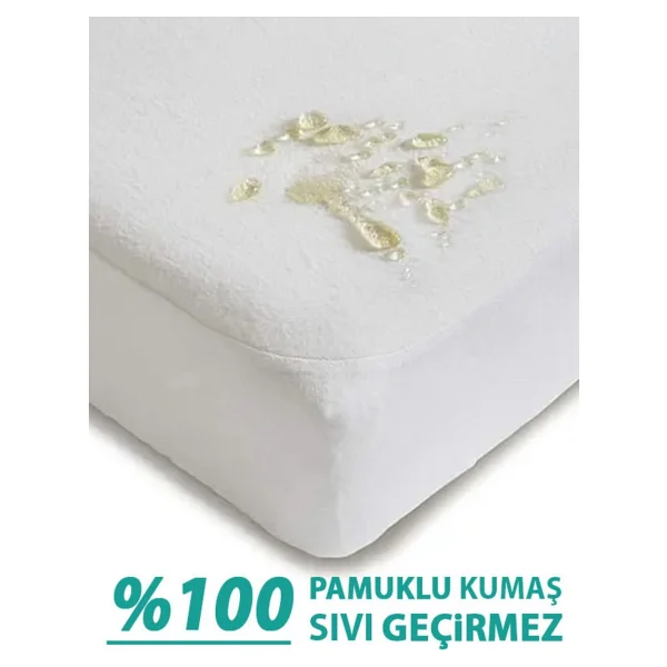Suvay %100 Pamuk Sıvı Geçirmez Bebek Ve Çocuk Yatak Koruyucu Alez Park Beşik Kreş Anaokulu Alezi 70 X 130 - 70 X 130 Cm - Beyaz - Görsel 5