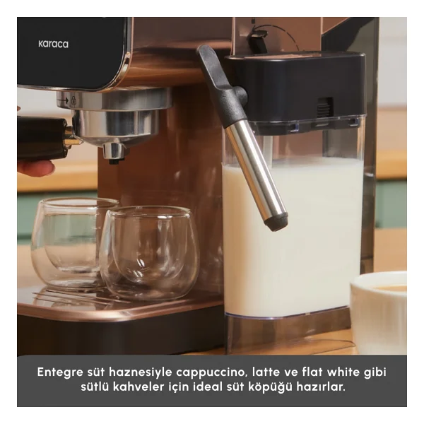 Karaca Mycaffee Barista S20 Amber Yarı Otomatik Espresso Makinesi - Görsel 6