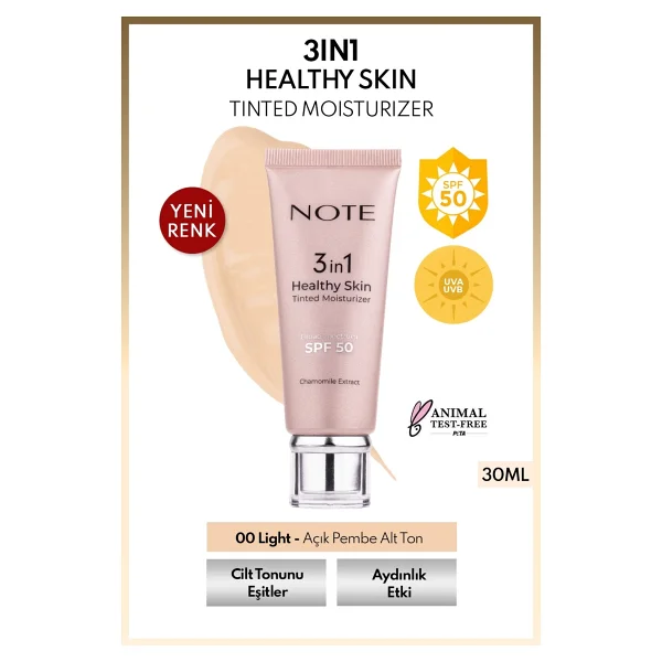 Note 3 In 1 Healthy Skin Tinted Moisturizer Spf 50 00 Light 30 Ml Bb Krem - Görsel 9