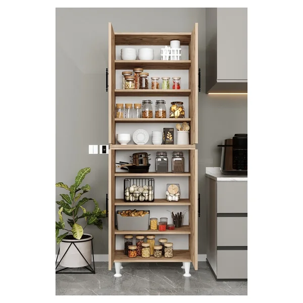 Aeka Bala Ae-2086 Çam 4 Kapaklı 8 Raflı Kiler Dolabı - Görsel 3