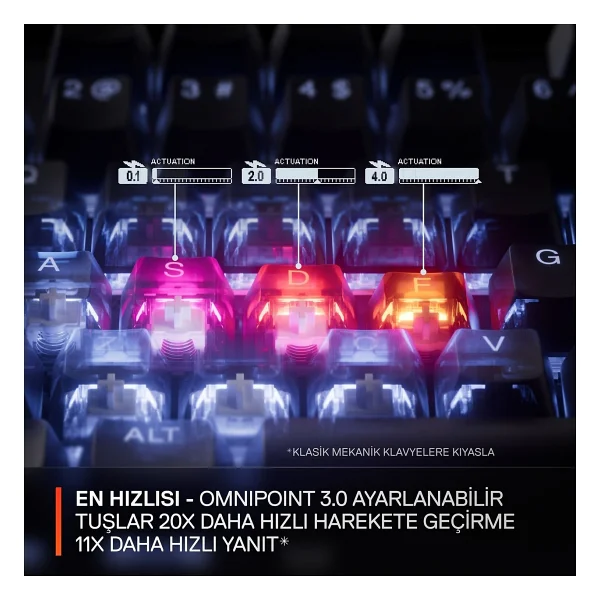 Steelseries Apex Pro Tkl Gen 3 Siyah RGB Omnipoint Switch Kablolu Mekanik Oyuncu Klavyesi - Görsel 5