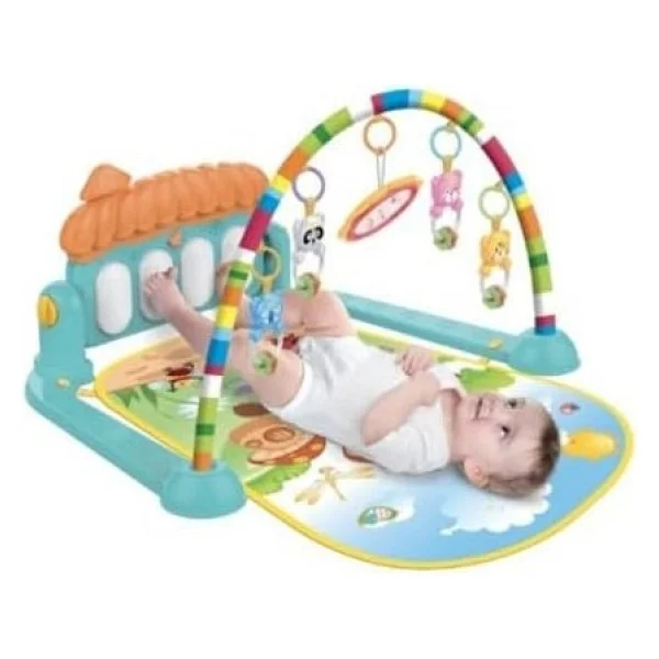 Babycim Piyanolu Mantar Desenli Bebek Oyun Halısı - Hayvan Figürlü - Yeşil - 50 X 70 Cm - Görsel 7