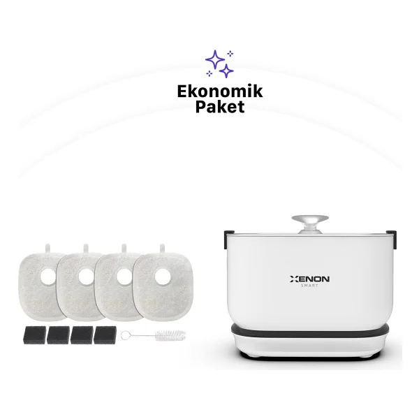 Xenon Smart Otomatik Şarj Edilebilir Evcil Hayvan Su Sebili Ultra Sessiz Çelik Hazneli Su Pınarı Ve Yedek Filtre 2'li Pet Seti - Beyaz - Görsel 2