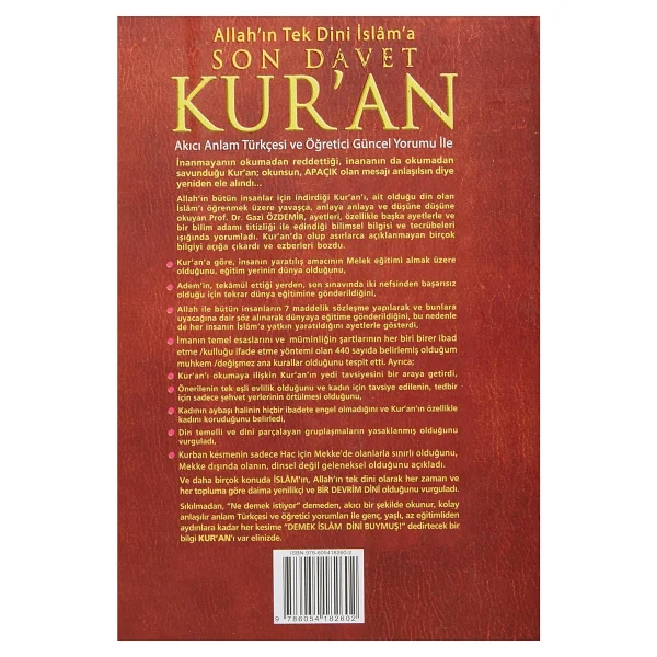 Son Davet Kur'an (Ciltli) - Prof. Dr. Gazi Özdemir - Görsel 2