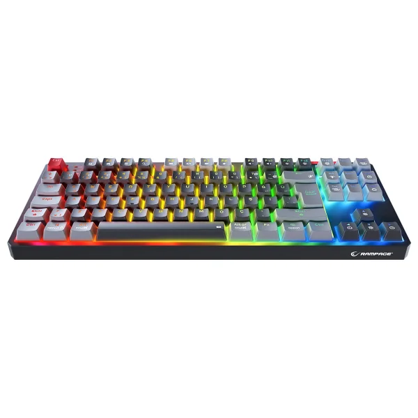 Rampage Yoru Pro Gri-Beyaz RGB Tkl Red Switch Kablolu/Kablosuz Mekanik Oyuncu Klavyesi - Görsel 10