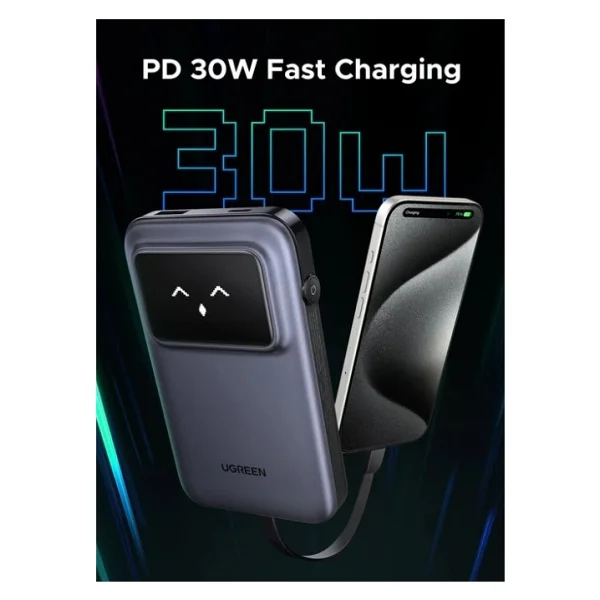 Ugreen Uno Siyah 10000 mAh Hızlı Şarj Powerbank - Görsel 2