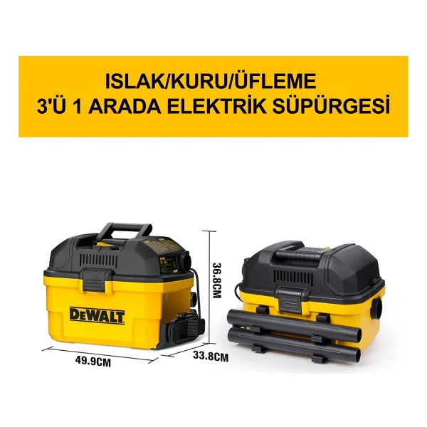 Dewalt Dxv15t 1100 W 15 Lt Taşınabilir Islak Ve Kuru Sanayi Tipi Süpürge - Görsel 4