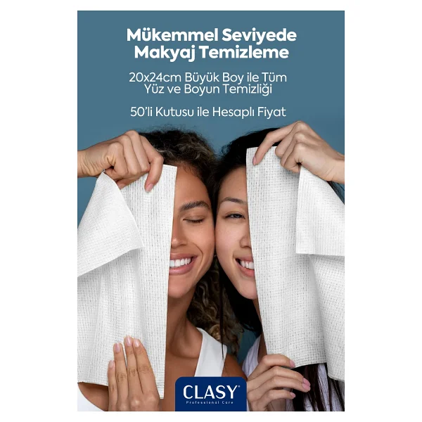 Clean Towels XL - 50'li Makyaj Temizleme Ve Yüz Temizleme Havlusu / Tek Kullanımlık - Görsel 6