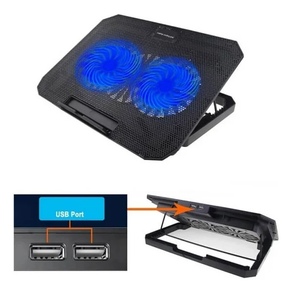 Koodmax N99 Çift Fanlı Laptop Soğutucu - 8 Kademeli Standlı Notebook Soğutucu - Siyah - Görsel 2