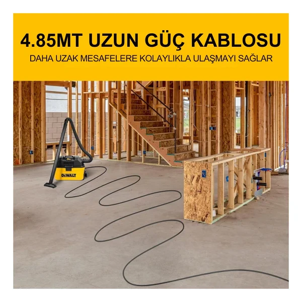 Dewalt Dxv15t 1100 W 15 Lt Taşınabilir Islak Ve Kuru Sanayi Tipi Süpürge - Görsel 7