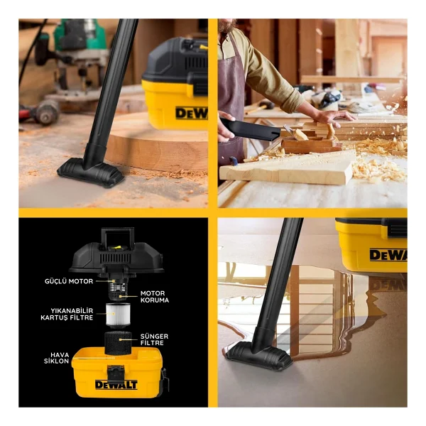 Dewalt Dxv15t 1100 W 15 Lt Taşınabilir Islak Ve Kuru Sanayi Tipi Süpürge - Görsel 10