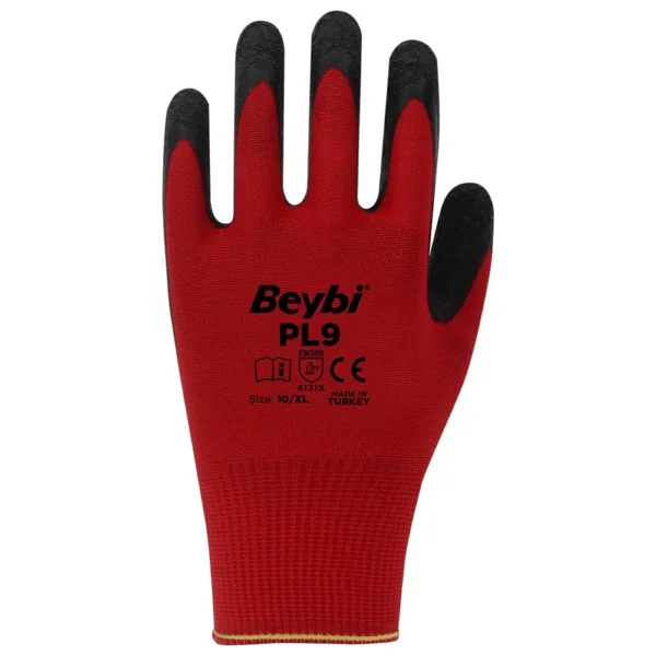 Beybi Pl9 Lateks Kaplı Polyester 10 Numara İş Eldiveni - Görsel 2