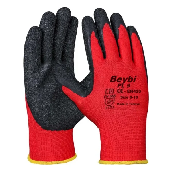Beybi Pl9 Lateks Kaplı Polyester 10 Numara İş Eldiveni - Görsel 5