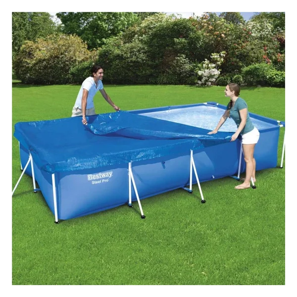 Bestway 58107 Dikdörtgen Havuz Örtüsü - 4,00 M X 2,11 M Yerüstü Havuzlar Için Mavi - Görsel 6