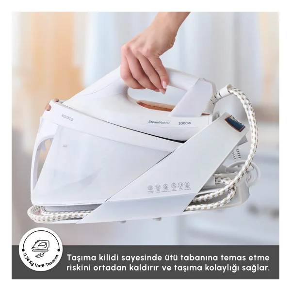 Karaca Vantuz Steammaster 3000 W White Rose Buhar Kazanlı Ütü - Görsel 3