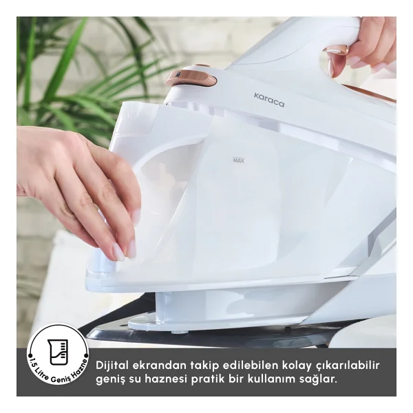 Karaca Vantuz Steammaster 3000 W White Rose Buhar Kazanlı Ütü - Görsel 7