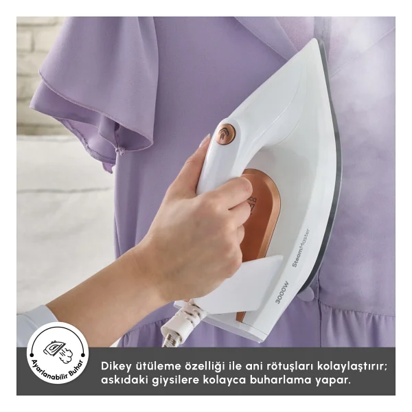 Karaca Vantuz Steammaster 3000 W White Rose Buhar Kazanlı Ütü - Görsel 8