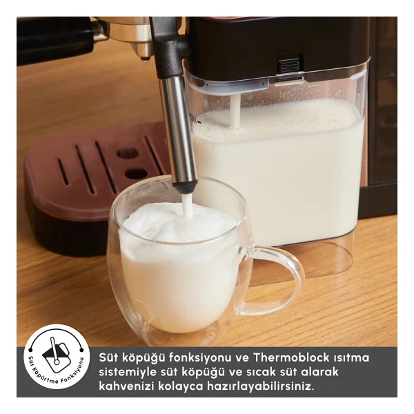 Karaca Mycaffee Barista S20 Yarı Otomatik Espresso Makinesi - Görsel 8
