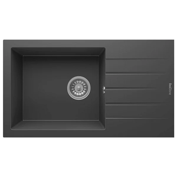 Realstone Assos P010 76 XL Tek Gözlü Antrasit Granit Eviye - Görsel 3