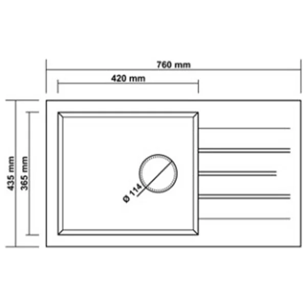Realstone Assos P010 76 XL Tek Gözlü Antrasit Granit Eviye - Görsel 2
