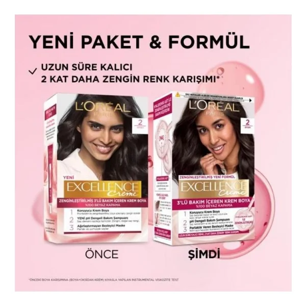 L'oreal Paris Excellence Creme 2 Siyah Saç Boyası - Görsel 7