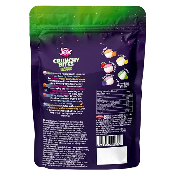 Jox Crunchy Bites Sour (Ekşi) 3 Paket - 3 Adet - Görsel 2
