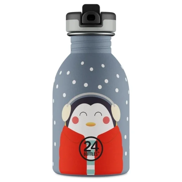24 Bottles Kids Bottle Happy Penguin Paslanmaz Çelik Çocuk Su Matarası 250 Ml - Renkli - Görsel 6