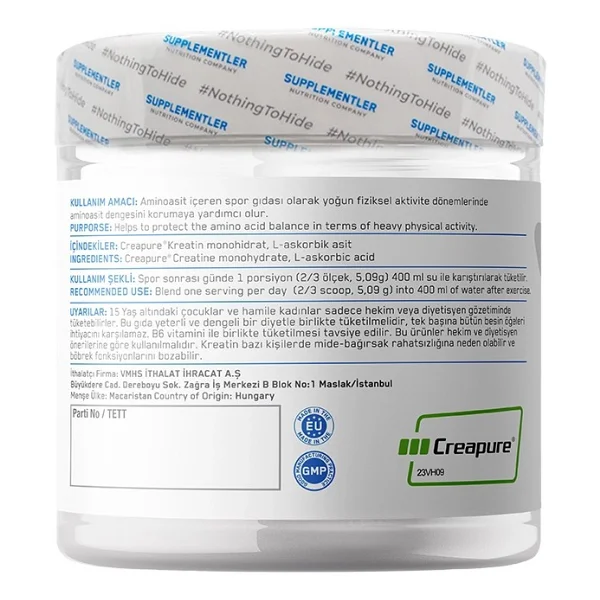 Supplementler Creatine Creapure 509 Gr Amino Asit - Görsel 4