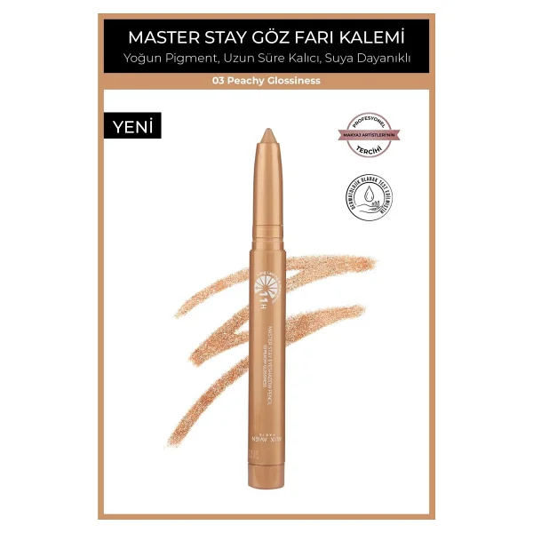 Alix Avien Master Stay Waterproof 03 Peachy Gloss Kalem Far - Görsel 6