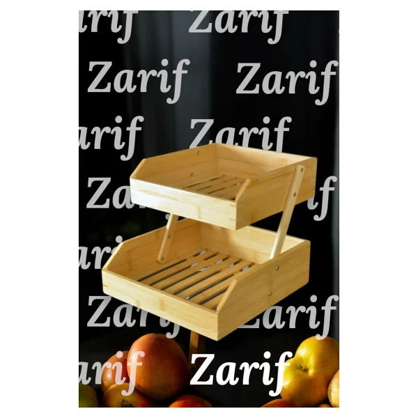Bambu 2 Katlı Meyvelik - Bambu Katlı Sunumluk - Görsel 4